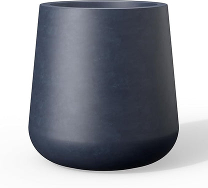 Kante 17.3-Inch Dia Modern Round Concrete Planter with Drainage Hole & Rubber Plug, Conical Frustum Style Plant Pot for Home, Garden, Patio, Charcoal