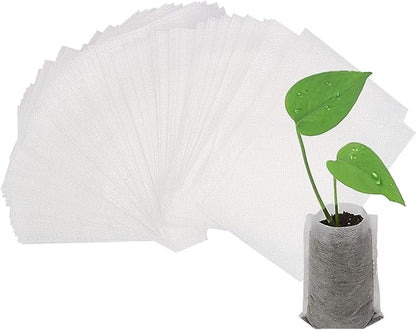 Augshy 200PCS 3.5x4.7 Inches Non-Woven Plant Grow Bags, Breathable Nursery Growing Pots Plant Grow Bags for Seedling Starter, Garden Planting Cultivation