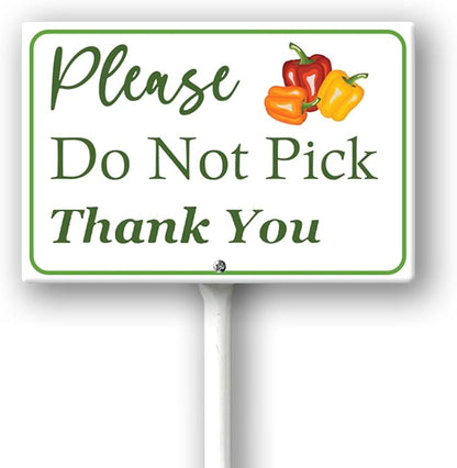 Boylee (8X12) IN Please Do Not Pick Colored Paprika Thank You Yard Sign With Stake Rustproof Aluminum Fruit Vegetable Signs Stand for Home Orchard Garden Outdoor Decoration