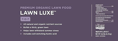 Lawn Luxe 7-0-7 100% Organic Summer Grass Fertilizer 14 lb Bag Covers 2,500 sq ft
