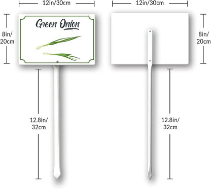 Boylee Green Onion Garden Signs 8x12inch Aluminum Yard Signs With Stake