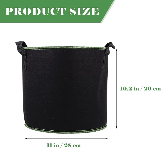 YARNOW 5 Pcs 4 Gallon Non-Woven Fabric Plant Grow Bags with Handles, Breathable Nursery Bags for Plants, Vegetables, Flowers, and Herbs