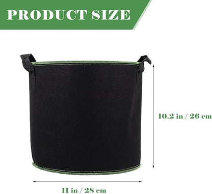 YARNOW 5 Pcs 4 Gallon Non-Woven Fabric Plant Grow Bags with Handles, Breathable Nursery Bags for Plants, Vegetables, Flowers, and Herbs