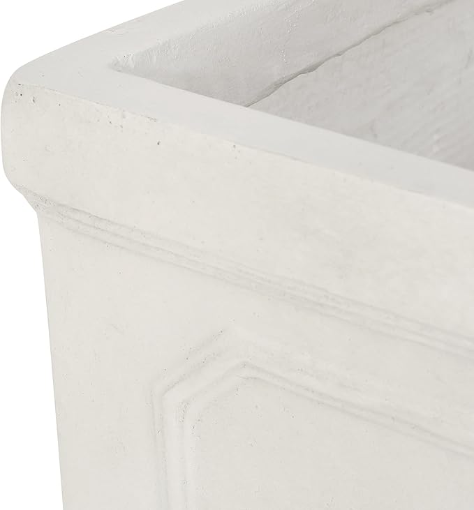 Burgos Outdoor Small Planter - Cast Stone - Antique White