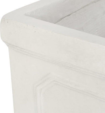 Burgos Outdoor Small Planter - Cast Stone - Antique White