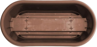 Bloem Modica Deck Rail Round Planter: 24" - Chocolate - Matte Finish, Fits Rail Sizes 4.75"-5.75", Durable Resin Pot, for Indoor and Outdoor Use, Gardening, 4 Gallon Capacity