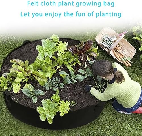 Fabric Raised Planting Bed,100 Gallon Garden Grow Bags Herb Flower Vegetable Plants Bed Round Planter,Dia50 x 12"
