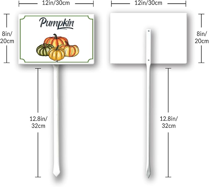 Boylee Vegetable Signs With Stake Pumpkin Garden Signs For Vegetables Herb Garden Signs Garden Name Stakes For Plants 8x12inch Outdoor Indoor Herbs Flowers Potted Plants