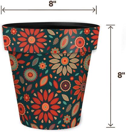 Briarwood Lane Orange and Teal Floral Small Planter