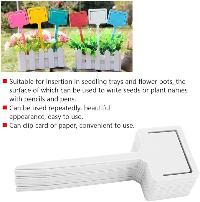 Yosoo 20 Pcs Plant Labels, PVC Gardening Flower Plant Label Identification Tags Garden Stake Tool(01)