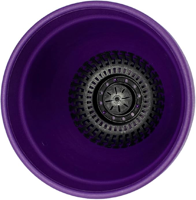 The HC Companies Rings Flower Planter - Self Watering Plant Pots for Herbs & More - Round Lightweight Outdoor & Indoor Planter (12" Purple, Pack of 2)