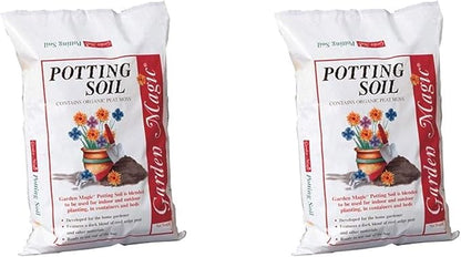 Michigan Peat Garden Magic All Purpose Potting Soil for Lawns, Gardens, and Raised Planting Beds with Reed Sedge, Peat, and Sand, 20 Pounds (2 Pack)