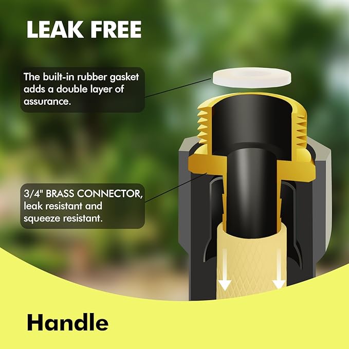 Garden Hose 5FT - PHLEX PRO Heavy-Duty Premium 5/8'' Rubber 3-Layer Water Hose - Innovation Flexible Hybrid Lightweight Water Hose with Full Brass Male to Female Fittings