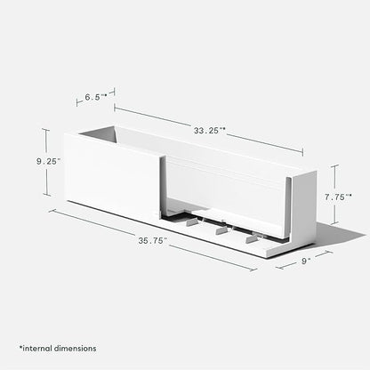 Veradek Block Series Window Box Planter - Rectangular Flower Pot for Indoor or Outdoor Window Sill/Balcony | All-Weather Use with Drainage Holes | Modern Décor for Succulents, Herbs, Small Plants