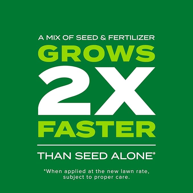 Scotts Turf Builder Rapid Grass Tall Fescue Mix - Combination Grass Seed and Fertilizer for Lawns, Lawn Seed That Grows in Just Weeks, 5.6 lbs.