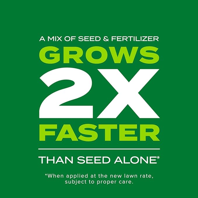 Scotts Turf Builder Rapid Grass Sun and Shade Mix, Combination Grass Seed and Fertilizer, Grows Green Grass in Just Weeks, 16 lbs.