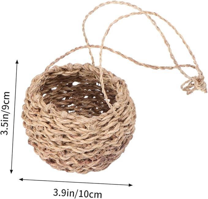 BESPORTBLE 2pcs Mini Handwoven Rope Basket for Plants Storage Decorative Hanging Storage Blanket for Home Decor for Pot Cover and Plant Unique