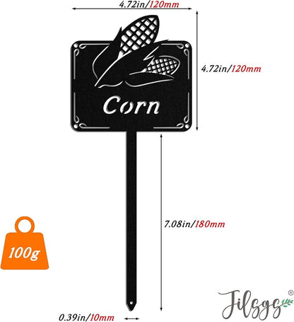 Metal Seed & Plant Labels - Plant Markes for Seedlings-Plant Tags for Pots - Garden Signs for Vegetable - Durable Markers for Plants Outdoor Waterproof - Garden Decor for Farmhouse(Corn)