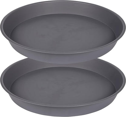 2 Pack of 10 inch Plant Saucer Gray, Heavy Duty Plastic Plant Saucer 10 inch Round, Durable Plant Tray for Pots, Plant Saucers for Indoors, Plant Trays for Planter 9"/10" (10", Cement)