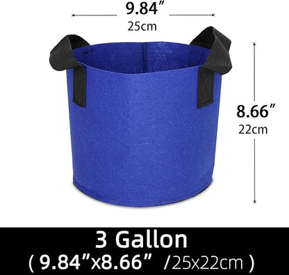 Grow Bags,Growing Pot Bags Garden Grow Bag Indoor Outdoor Fabric Aeration Plant Pot Container Flower Vegetable Pouch (Dark Blue,3 Gallon)