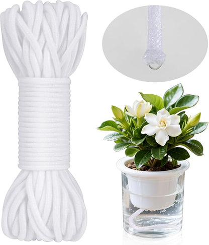 MAQIHAN Self Watering Rope - 50 Feet × 1/6 Inch Self Watering Rope for Plants Wicking Cord for Garden Wick Rope for DIY Self-Watering System Capillary Wick for Potting Orchid Tomato Plant