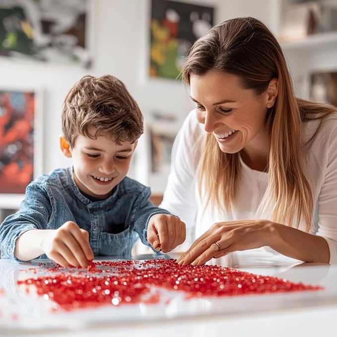 HappyFiller Valentine Day Decoration 1.3 LB Crushed Glass Sand Broken Fire Glass Pieces for Epoxy Resin Arts Crafts Projects,Vase Fillers,Candle Holder Small Pebble,Home Accents,Terrarium Stones,Red