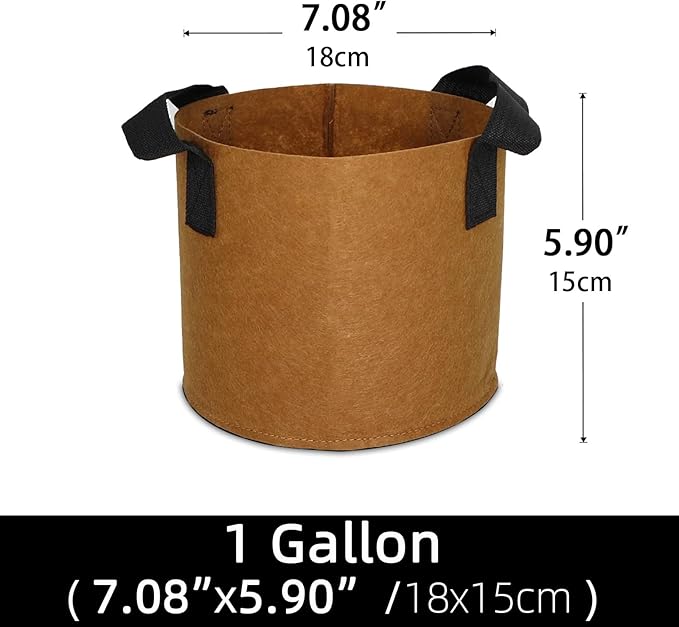 Grow Bags,Growing Pot Bags Garden Grow Bag Indoor Outdoor Fabric Aeration Plant Pot Container Flower Vegetable Pouch (Coffee,1 Gallon)