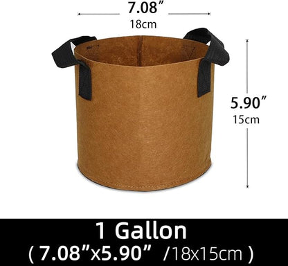 Grow Bags,Growing Pot Bags Garden Grow Bag Indoor Outdoor Fabric Aeration Plant Pot Container Flower Vegetable Pouch (Coffee,1 Gallon)