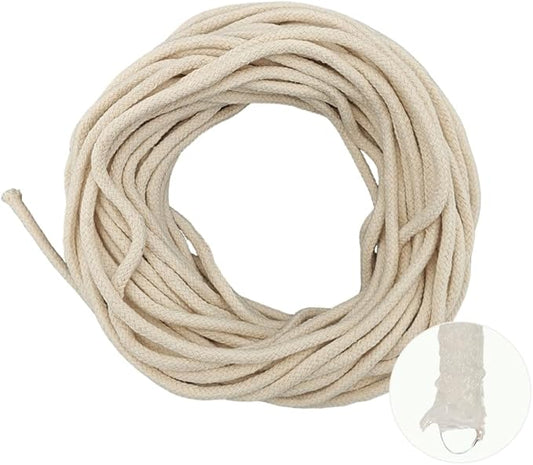 49.2 feet 1/5 Inch Natural White Self Watering Wick Cord Automatic Watering Cotton Rope System Hydroponic Wicking for Vacation Plant Care Capillary Wicks for Self Watering Planters and Pot