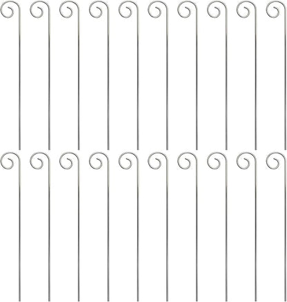 20Pcs Silver Stainless Steel Plant Label Hooks, Hanger Gardens Stake, Garden Markers Stake Plant Label Holder,Rustproof Deformed Garden Plant Sign Hooks Hanging Rods, Outdoor Hanging Brackets(20cm)