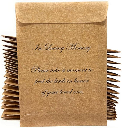 Digital Voyager Cardinal Funeral Bird Seed Favors - 20 Individual Sealed Packets of Birdseed - Ready to Give Out, No Assembly Required