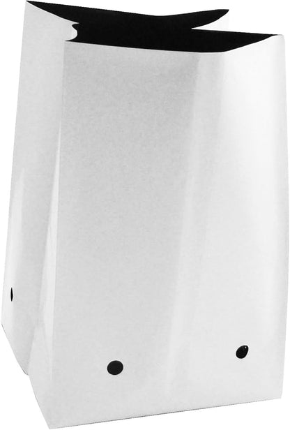Viagrow Grow Bags Thick Plastic Grow Bags for Potting, Seedlings, Rootings, 2 Gallon 50 Pack, White