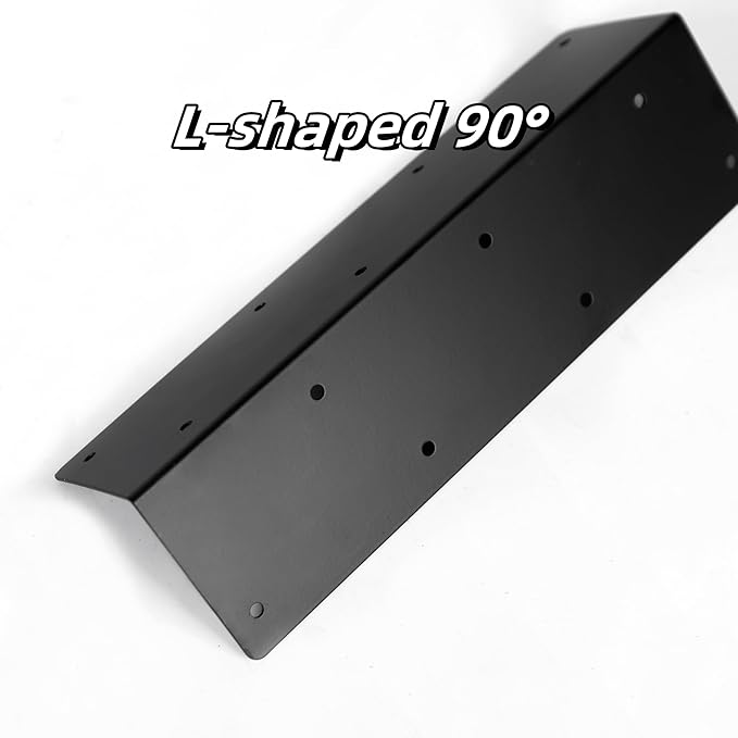 8 Pcs Raised Garden Bed Corner Brackets for 12''-24'' Flower Vegetable Furniture Planter Wood Garden Bed Box, 11 x 3 x 3 Black Metal Corner Brackets Decorative with Screws