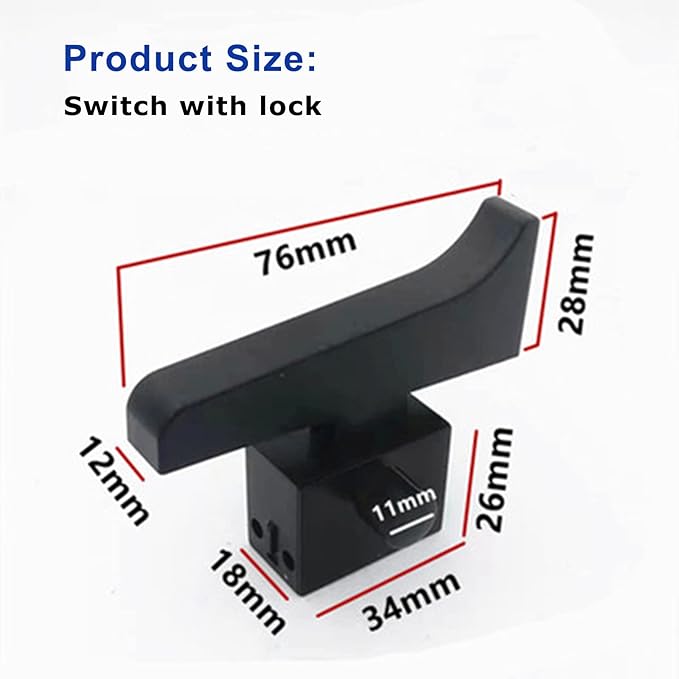 Switch with Lock for Electric String Trimmer & Lawn Edger, Weed Wacker Electric Hedge Mower Switch Accessories 10A Big Cap Switch