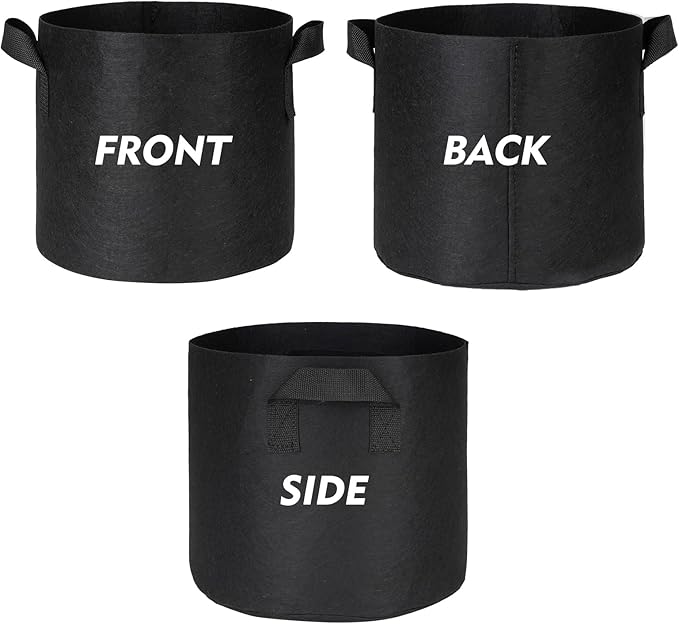 WEIFENG 3-Pack 30 Gallon Grow Bags, Extra Large Heavy Duty Fabric Pot for Very Large Trees, Commercial Gardening