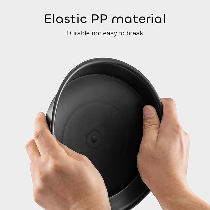 GROWNEER 2 Packs 15 Inches Plant Saucer Plant Drip Trays, Plastic Plant Tray for Pots, Heavy Duty Pot Drip Trays for Indoors Outdoor Flower Planters, Black