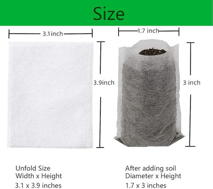 gardtree 400PCS Small Plant Nursery Bags 3.1x3.9 Inch, Biodegradable Non-Woven Seedling Bags, Breathable & Sturdy Grow Bags for Succulents Vegetables, Easy Transplant, Space-Saving for Home Garden