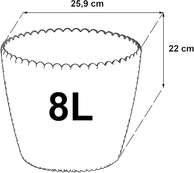 Zanvic Flowerpot splofy 2, Effect Knitted Fabric, 26 cm, White, 26 x 26 x 22 cm, za547