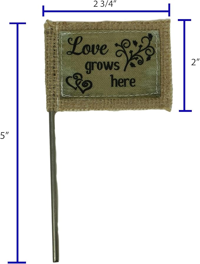 Abbey & CA Gift Love Grows Here Flag Flower Pick