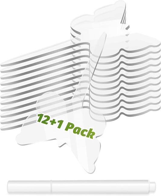 eZAKKA Acrylic Plant Labels, Butterfly Plant Markers Around Hanging Garden Markers Labels Tree Tags Sticks for Seedlings Outdoor Garden Waterproof, 12pcs