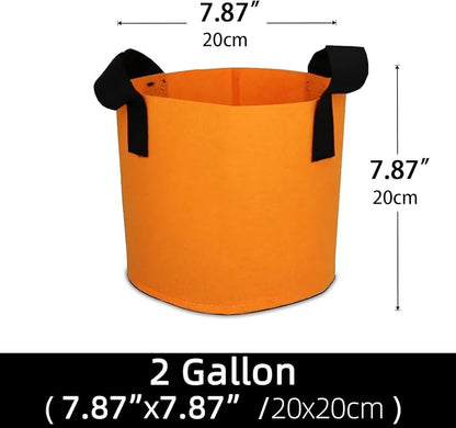 Grow Bags,Growing Pot Bags Garden Grow Bag Indoor Outdoor Fabric Aeration Plant Pot Container Flower Vegetable Pouch (Light Orange,2 Gallon)