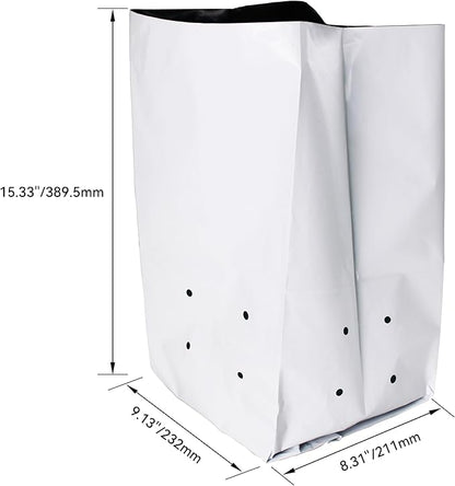 HFS(R Poly Grow Bag Planters Panda Film Black and White for Nursery Horticulture 5 Gallon - 25 PC