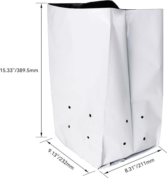 HFS(R Poly Grow Bag Planters Panda Film Black and White for Nursery Horticulture 5 Gallon - 25 PC