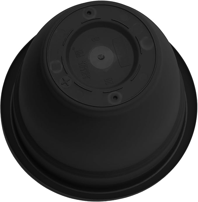 Bloem Ariana 10" Black Round Self-Watering Resin Planter Pot - Rolled Rim Indoor and Outdoor Gardening Planter