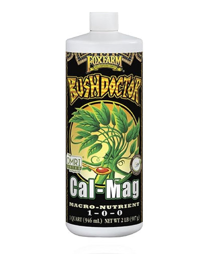 FoxFarm Bush Doctor Cal Mag for Plants - Prevent Calcium & Magnesium Deficiency, Blossom End Rot & Tip Burn - OMRI Listed for Organic Gardening - 1-0-0, 3% Calcium, 0.9% Magnesium - 1-Quart