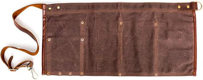 Luchuan Waterproof Waxed Canvas Tool Apron With the Adjustable Genuine Leather Belt (brown)