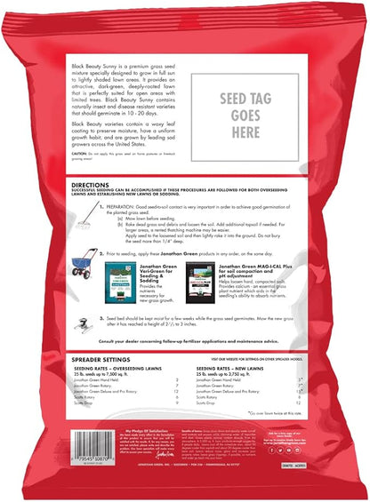 Jonathan Green (10870) Black Beauty Sunny Grass Seed - Cool Season Lawn Seed (25 lb)