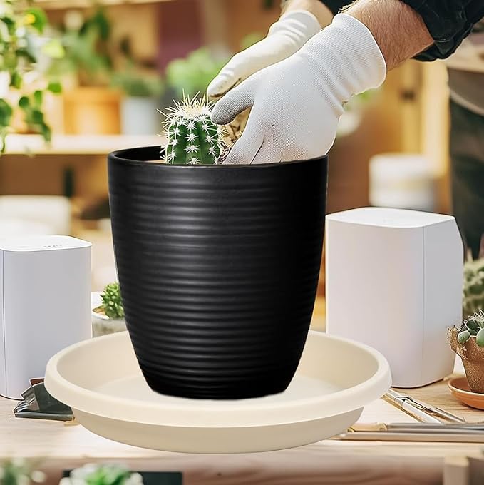 Plant Saucer 12 Inch 2 Pack Heavy Duty Plant Saucers Plastic Reusable Drip Trays for Flower Pots