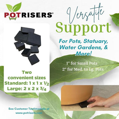 (Standard Size -32 Pack) - Invisible Pot Feet to Elevate up to 8 Flower Plant Planters or Statues | Perfect for Patios, Decks, Gardens, and Greenhouses - Made in the USA