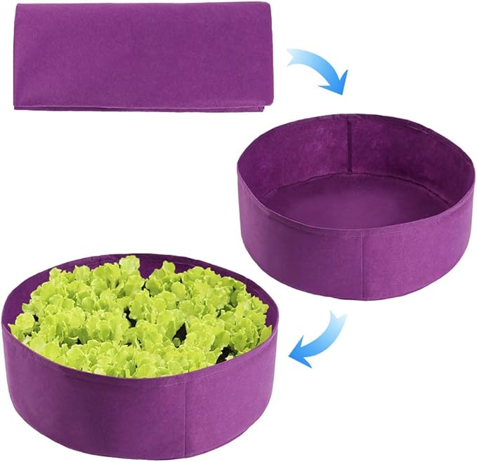 Firlar 2 Pack Fabric Raised Garden Bed, 15 Gallon Planting Bed Round Raised Planter Grow Bag Garden Bed Bag Planter Container for Plants, Herb, Flowers and Vegetables